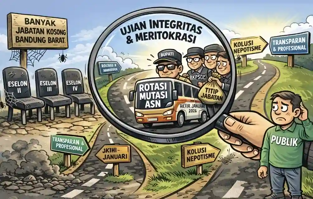 Puluhan jabatan kosong di Pemkab Bandung Barat memicu kekhawatiran publik. Rotmut ASN dinilai jadi ujian integritas birokrasi.